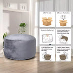 Pouf géant en mousse à mémoire de forme de 120 cm pour adultes, grand canapé avec housse amovible en microfibre moelleuse de 1,2 m