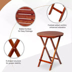 Table pliante de patio ronde en bois Karl Home de 24 po