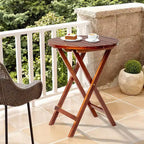 Table pliante de patio ronde en bois Karl Home de 24 po