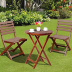 Table pliante de patio ronde en bois Karl Home de 24 po