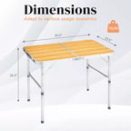 Table pliante rectangulaire de patio Karl Home 3 pieds noire en aluminium