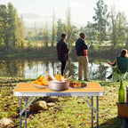 Table pliante de patio rectangulaire Karl Home de 70 cm en aluminium marron