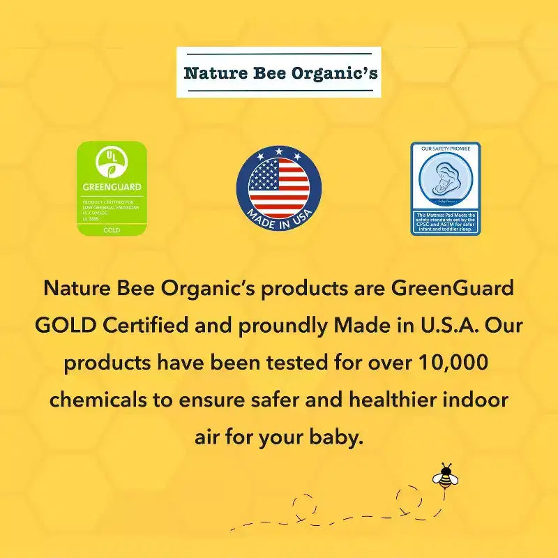 Matelas Nature Bee Organic de Luxe Respirant pour Lit Bébé et Tout-Petit