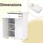 Meuble de Rangement Salle de Bain Costway Armoire de Sol sur Pied avec 2 Portes Meuble de Rangement Noir/Blanc
