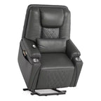 Fauteuil inclinable releveur, canapé, en cuir PU, 3 positions réglables, poches de rangement latérales et porte-gobelets, fauteuil releveur électrique, pour salon