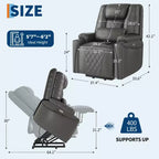 Fauteuil inclinable releveur, canapé, en cuir PU, 3 positions réglables, poches de rangement latérales et porte-gobelets, fauteuil releveur électrique, pour salon