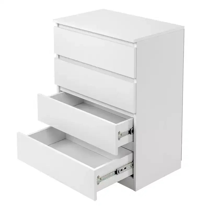 Commode 4 tiroirs Karl Home en aggloméré blanc, 60 cm L