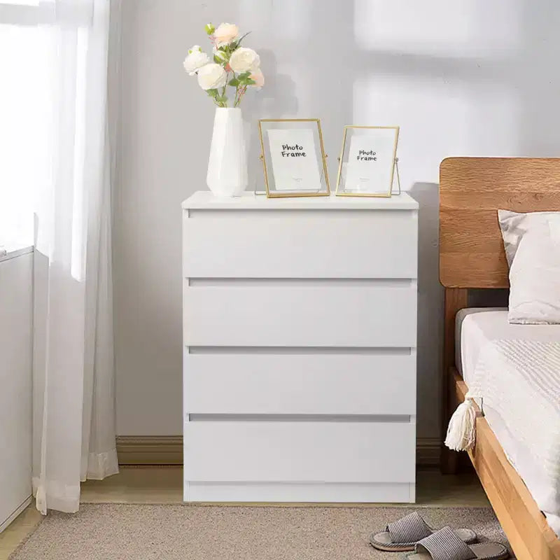 Commode 4 tiroirs Karl Home en aggloméré blanc, 60 cm L