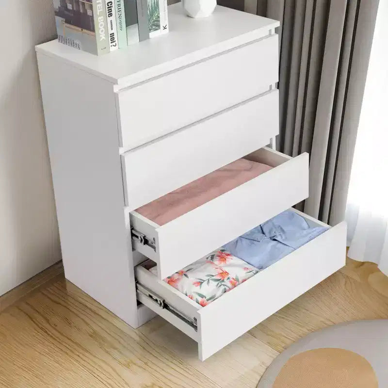 Commode 4 tiroirs Karl Home en aggloméré blanc, 60 cm L
