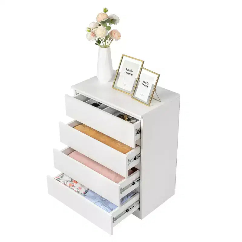 Commode 4 tiroirs Karl Home en aggloméré blanc, 60 cm L