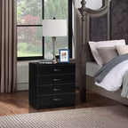 Commode de chambre Karl Home 4 tiroirs en panneaux de particules noirs 66 cm (25,98 po) de largeur