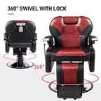 Fauteuil de Barbier Inclinable Hydraulique Karl Home Style Classique Robuste Noir et Blanc
