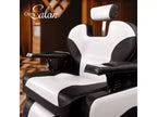 Fauteuil de Barbier Inclinable Hydraulique Karl Home Style Classique Robuste Noir et Blanc