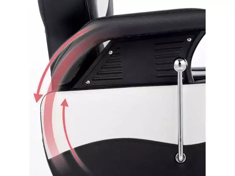 Fauteuil de Barbier Inclinable Hydraulique Karl Home Style Classique Robuste Noir et Blanc