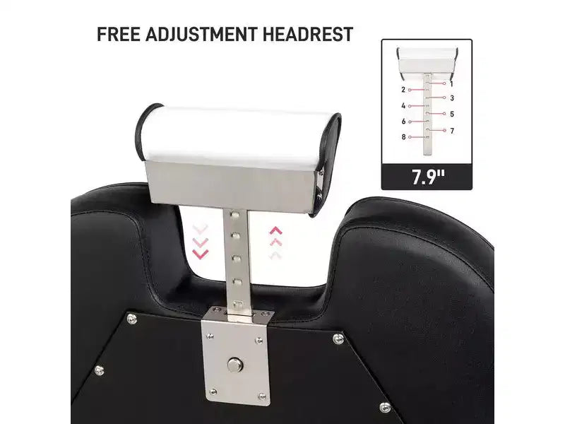 Fauteuil de Barbier Inclinable Hydraulique Karl Home Style Classique Robuste Noir et Blanc