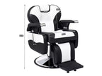 Fauteuil de Barbier Inclinable Hydraulique Karl Home Style Classique Robuste Noir et Blanc