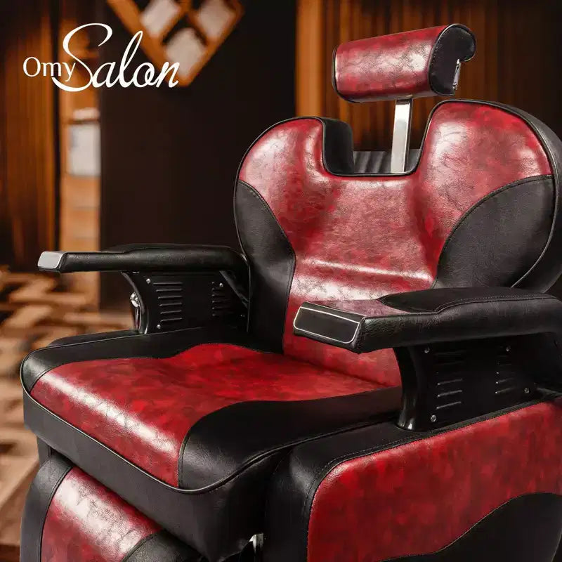 Fauteuil de Barbier Inclinable Hydraulique Karl Home Style Classique Robuste Noir et Blanc