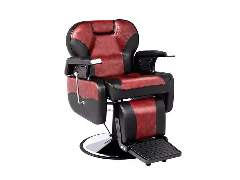 Fauteuil de Barbier Inclinable Hydraulique Karl Home Style Classique Robuste Noir et Blanc
