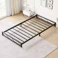 6 Inch Metal Platform Bed Frame with Wavy Pattern, Bed Frame with Steel Slat Support