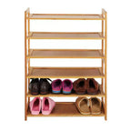 Karl Home Étagère à chaussures en bambou marron à 6 niveaux 68 cm l.
