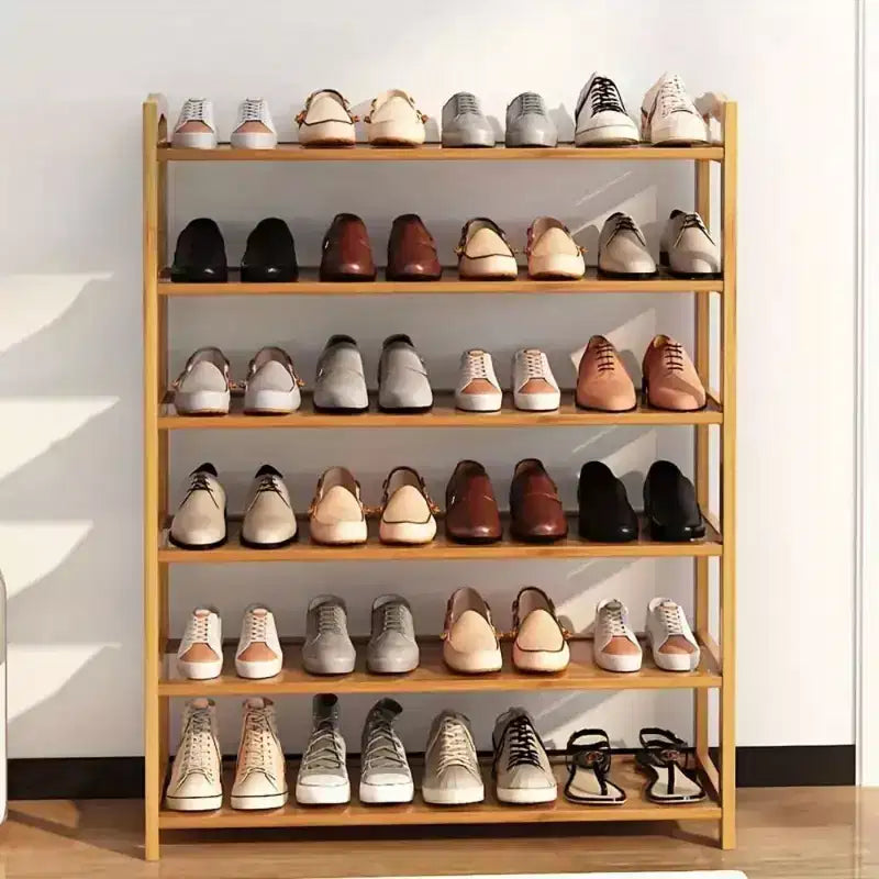 Karl Home Étagère à chaussures en bambou marron à 6 niveaux 68 cm l.