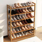 Karl Home Étagère à chaussures en bambou marron à 6 niveaux 68 cm l.
