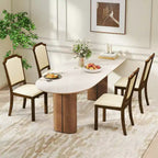 Costway Lot de 2 ou 4 chaises de salle à manger, chaises de cuisine rembourrées avec cuir PU et cadre en bois d'hévéa