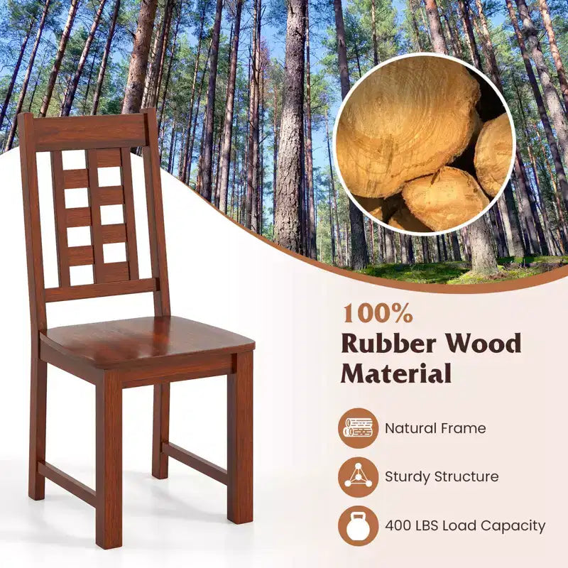 Costway Lot de 2 ou 4 chaises de salle à manger, chaises de cuisine rembourrées avec cuir PU et cadre en bois d'hévéa