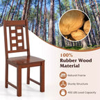Costway Lot de 2 ou 4 chaises de salle à manger, chaises de cuisine rembourrées avec cuir PU et cadre en bois d'hévéa