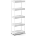 Chariot de rangement roulant mince à 5 niveaux Tree City - Organisateur mobile multifonctionnel pour salle de bain, cuisine