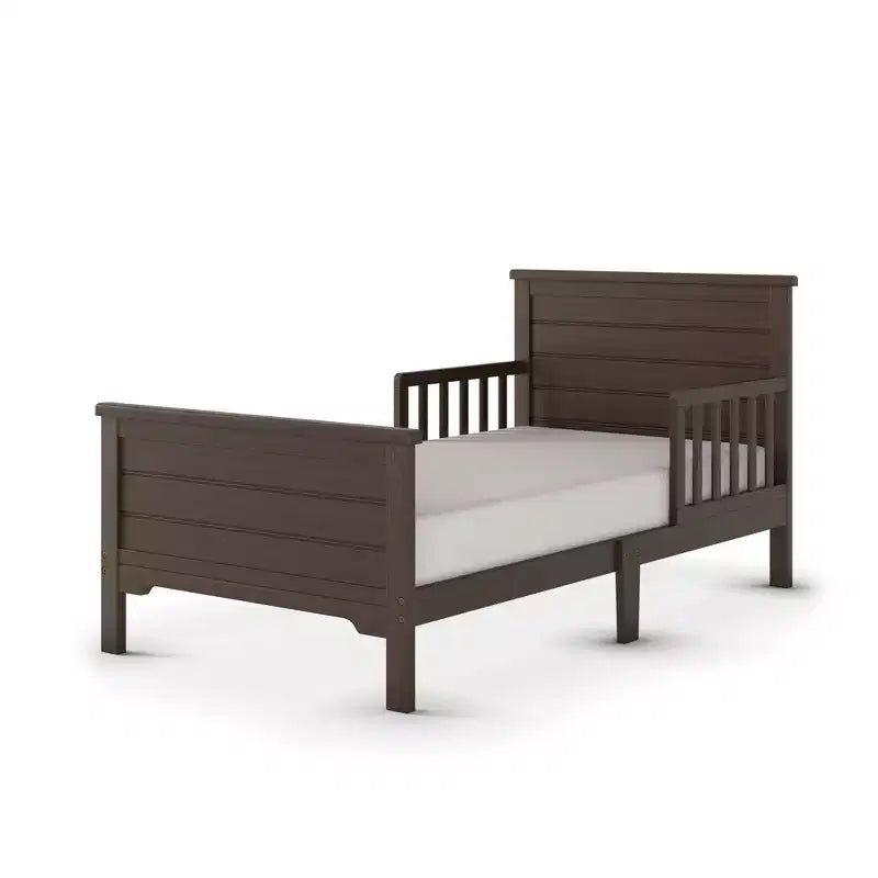 Lit de tout-petit Child Craft Woodland à dessus plat pour enfants avec barrières de sécurité, design bas au sol, en pin, lignes épurées s'harmonisant avec tout décor