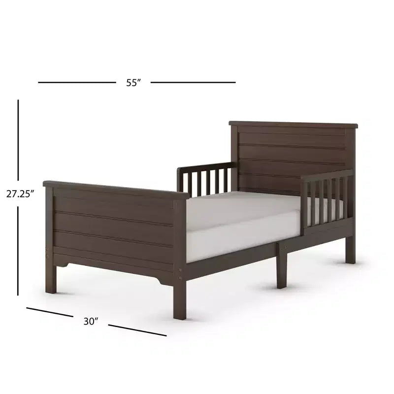 Lit de tout-petit Child Craft Woodland à dessus plat pour enfants avec barrières de sécurité, design bas au sol, en pin, lignes épurées s'harmonisant avec tout décor