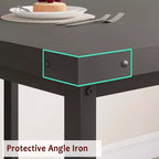 Ensemble de table à manger extensible 3 pièces pour 4-6 personnes avec 2 bancs rembourrés, grande table de cuisine rectangulaire, design peu encombrant