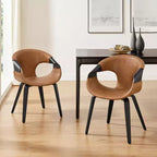 Chaise de salle à manger Art Leon en similicuir et bois courbé