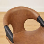 Chaise de salle à manger Art Leon en similicuir et bois courbé