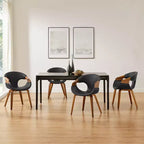 Chaise de salle à manger Art Leon en similicuir et bois courbé