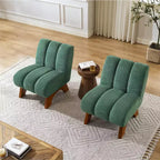 Chaise d'appoint sans accoudoirs Art Leon en tissu polaire avec pieds en bois d'hévéa