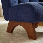 Chaise d'appoint sans accoudoirs Art Leon en tissu polaire avec pieds en bois d'hévéa