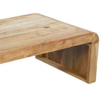 Table basse Royal Hampton, fabriquée à la main en bois d'acacia naturel, plateau rectangulaire incurvé en cascade, 91 cm