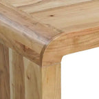 Table basse Royal Hampton, fabriquée à la main en bois d'acacia naturel, plateau rectangulaire incurvé en cascade, 91 cm