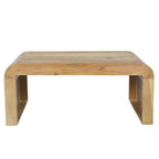 Table basse Royal Hampton, fabriquée à la main en bois d'acacia naturel, plateau rectangulaire incurvé en cascade, 91 cm
