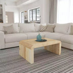 Table basse Royal Hampton, fabriquée à la main en bois d'acacia naturel, plateau rectangulaire incurvé en cascade, 91 cm