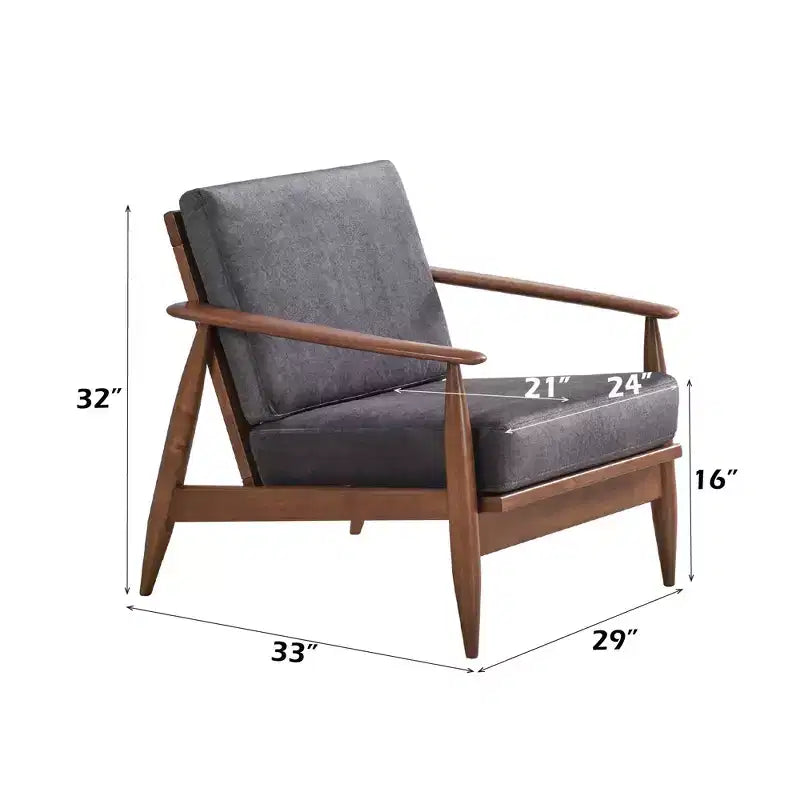 Fauteuil d'appoint GDFStudio Quintina moderne 33 en bois d'hévéa et tissu