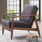 Fauteuil d'appoint GDFStudio Quintina moderne 33 en bois d'hévéa et tissu