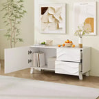 Meuble TV Costway 38 po pour téléviseur 44 po avec tiroirs Meuble console multimédia gravé blanc