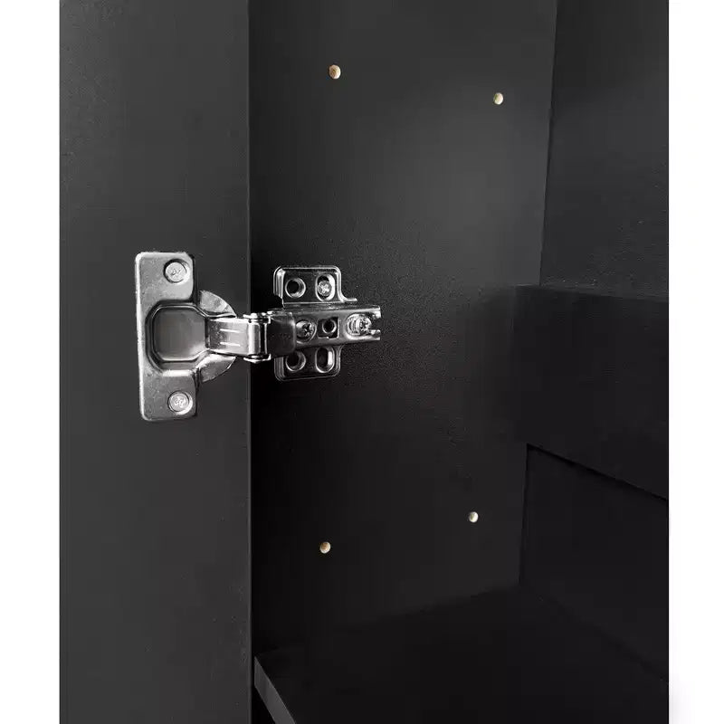 Meuble à chaussures multifonctionnel avec seau basculant, armoire de rangement pour entrée, organisateur de porte-chaussures avec 6 tiroirs rabattables et 4 crochets, blanc/noir-ModernLuxe