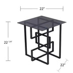 Table d'appoint Clanlin à plateau en verre - Noire - SEI