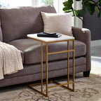 Table basse d'appoint en marbre Fallon - Doré - SEI