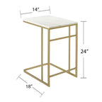 Table basse d'appoint en marbre Fallon - Doré - SEI