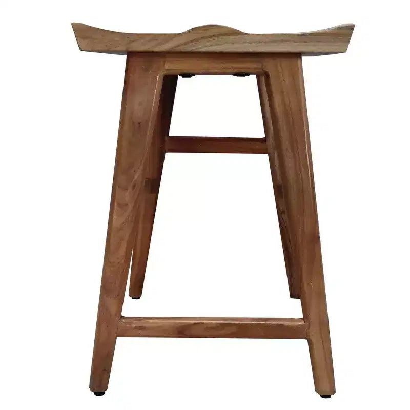 Tabouret de comptoir Royal Hampton en bois d'acacia sans dossier, fait à la main, hauteur 61 cm